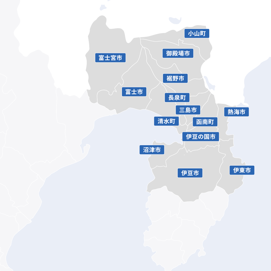 静岡県東部の地図